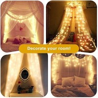 Mashang Led Curtain Lights, 9.8 X 9.8 Ft, 8 Modes Fairy String Lights, Usb Powered Christmas Twinkle Lights For Bedroom, Parties, Wedding Backdrop, Dorm, Patio And More - Warm White