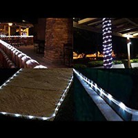 50Ft 360 Led Waterproof Rope Lights,110V Connectable Indoor Outdoor Led Rope Lights For Deck, Patio, Pool, Camping, Bedroom Decor, Landscape Lighting And More (White)