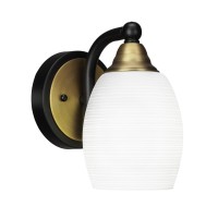 Paramount 1 Light Wall Sconce In Matte Black And Brass Finish With 4 White Matrix Glass