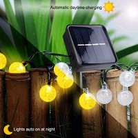 Solar String Lights Outdoor 50 Led Solar Crystal Ball Lights, Solar Powered Globe String Waterproof Decorative Lights With 8 Modes For Patio, Garden, Wedding, Christmas Decorations(Warm White)