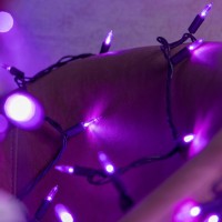 Yuletime Purple Led Christmas Lights With Purple Wire 66 Feet 200 Count Ul Certified Commercial Grade Led Holiday String Light