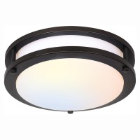 Hykolity 10 Inch Flush Mount Led Ceiling Light Fixture, 17W 1100Lm, 2700K/3000K/3500K/4000K/5000K Adjustable Ceiling Lights, Oil Rubbed Bronze Saturn Dimmable Lighting For Hallway Bathroom Or Kitchen