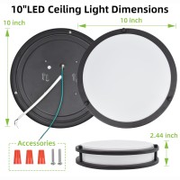 Hykolity 10 Inch Flush Mount Led Ceiling Light Fixture, 17W 1100Lm, 2700K/3000K/3500K/4000K/5000K Adjustable Ceiling Lights, Oil Rubbed Bronze Saturn Dimmable Lighting For Hallway Bathroom Or Kitchen