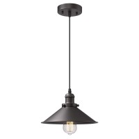 Zeyu Industrial Pendant Light, Vintage Hanging Light Fixture For Dining Room, Oil Rubbed Bronze Finish With Metal Shade, 102-1 Orb