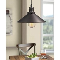 Zeyu Industrial Pendant Light, Vintage Hanging Light Fixture For Dining Room, Oil Rubbed Bronze Finish With Metal Shade, 102-1 Orb