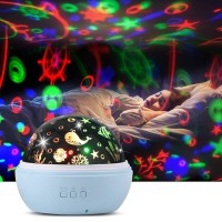 Alenbrathy Starry Night Light Newest Star Ocean 360A Rotating Multiple Colors Ceiling Projector Romantic Home Decoration Lamp