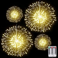 Fairy Christmas String Lights Wire Lights, 200 Led Diy 8 Modes Dimmable Lights With Remote Control, Waterproof Decorative Hanging Starburst Lights For Christmas Home Patio Indoor Outdoor Decoration