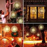 Fairy Christmas String Lights Wire Lights, 200 Led Diy 8 Modes Dimmable Lights With Remote Control, Waterproof Decorative Hanging Starburst Lights For Christmas Home Patio Indoor Outdoor Decoration