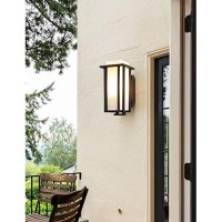 Eeru Outdoor Exterior Wall Sconce Outdoor Wall Lanterns As Porch Lighting Fixtures Wall Mount Weather & Rust Resistant Black Finish With Frosted Glass For Exterior House Front Porch Garage Driveway