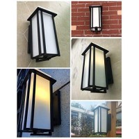 Eeru Outdoor Exterior Wall Sconce Outdoor Wall Lanterns As Porch Lighting Fixtures Wall Mount Weather & Rust Resistant Black Finish With Frosted Glass For Exterior House Front Porch Garage Driveway