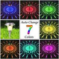 Beau Jardin 8 Pack Solar Pathway Lights Color Changing Outdoor Waterproof Multi Color Halloween Led Glass Stainless Steel Metal