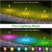 Beau Jardin 8 Pack Solar Pathway Lights Color Changing Outdoor Waterproof Multi Color Halloween Led Glass Stainless Steel Metal