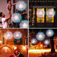 Letsfunny Fairy Christmas Starburst Lights, Led Diy 8 Modes Dimmable Lights, Fairy Christmas Decorative Hanging Starburst Lights For Ceiling, Patio, Indoor Outdoor Decoration (120-Multicolor, 4 Pack)