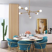 Kco Lighting Modern Sputnik Chandelier 6-Light Gold Ceiling Pendant Lighting Mid-Century Pendant Hanging Fixture For Kitchen Island Dining Room Living Room (6-Lights)