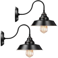 Elibbren Vintage Farmhouse Gooseneck Wall Sconce, Industrial Bathroom Vanity Barn Wall Light Fixture For Bedroom Nightstand, Bathroom Vanity, Barn, Warehouse, 2 Pack