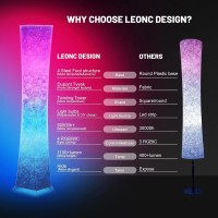 Leonc 65 Soft Light Floor Lamp For Game Room And Tv Rgb Color Changing Led Tyvek Fabric Shade Smart App Control Compatible