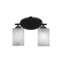 Zilo 2 Light Bath Bar Shown In Matte Black Finish With 4 White Muslin Glass