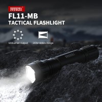 Feyachi FL11M 1200 Lumen Tactical Matte Black LED Flashlight with Picatinny Rail Mount and pressure switch includedFeaturesUp to 1200Lumen After Fulling chargedReaches 200m4 Hours Lasting IlluminationIP65 Rating WaterResistantAllMetal BODYSpecificationBri