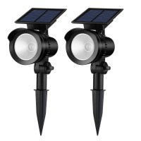 Brightown Solar Spot Lights Outdoor - Waterproof Solar Garden Lights, Adjustable Landscape Spotlights, Auto On/Off Solar Outdoor Lights Decorative For Backyard House Lawn Patio Pathway Yard 2Pack Lighting