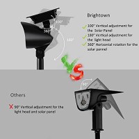 Brightown Solar Spot Lights Outdoor - Waterproof Solar Garden Lights, Adjustable Landscape Spotlights, Auto On/Off Solar Outdoor Lights Decorative For Backyard House Lawn Patio Pathway Yard 2Pack Lighting