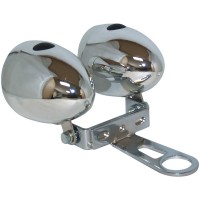 Double Front Light Set With Bracket Included Cycle Bike Chrome Led Headlight