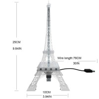 Btflighting Usb 5V Romance Eiffel Tower Builtin Color Changing Night Light 98Inch 48 Led Ws2812B Rgb Mini Night Light Desk Ta