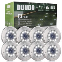 Duudo Solar Outdoor Lights 8 Packs, Solar Garden Lights 10 Led Waterproof Outdoor Lights Solar Pathway Lights Landscape Lights In-Ground Lights For Lawn, Yard, Driveway, Step And Walkway Cold White