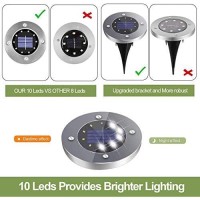 Duudo Solar Outdoor Lights 8 Packs, Solar Garden Lights 10 Led Waterproof Outdoor Lights Solar Pathway Lights Landscape Lights In-Ground Lights For Lawn, Yard, Driveway, Step And Walkway Cold White