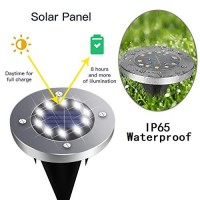 Duudo Solar Outdoor Lights 8 Packs, Solar Garden Lights 10 Led Waterproof Outdoor Lights Solar Pathway Lights Landscape Lights In-Ground Lights For Lawn, Yard, Driveway, Step And Walkway Cold White