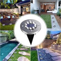 Duudo Solar Outdoor Lights 8 Packs, Solar Garden Lights 10 Led Waterproof Outdoor Lights Solar Pathway Lights Landscape Lights In-Ground Lights For Lawn, Yard, Driveway, Step And Walkway Cold White