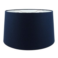 Mestar Navy Blue Fabric Hardback Drum Lampshade 15X17X10 (Spider)