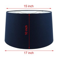 Mestar Navy Blue Fabric Hardback Drum Lampshade 15X17X10 (Spider)