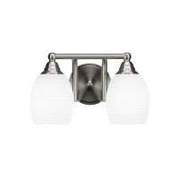 Paramount 2 Light Bath Bar In Brushed Nickel Finish With 5 White Matrix Glass