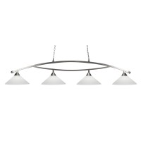 Bow 4 Light Bar Shown In Brushed Nickel Finish With 16 White Matrix Glass