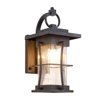 Eeru Waterproof Outdoor Wall Sconces Light Fixtures Exterior Wall Lantern Outside House Lamps Black Metal With Clear Seeded Glass, Perfect For Exterior Porch Patio House