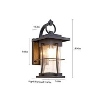 Eeru Waterproof Outdoor Wall Sconces Light Fixtures Exterior Wall Lantern Outside House Lamps Black Metal With Clear Seeded Glass, Perfect For Exterior Porch Patio House