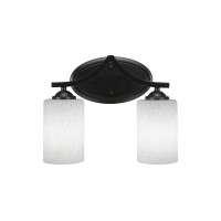 Zilo 2 Light Bath Bar Shown In Matte Black Finish With 3.5 White Muslin Glass