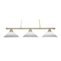 Oxford 3 Light Bar With In New Age Brass Finish With 16 White Muslin Glass