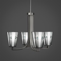 Apollo 4 Light Chandelier With Hang Straight Swivel Shown In Graphite Finish With 5