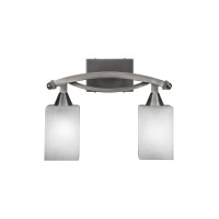 Bow 2 Light Bath Bar Shown In Brushed Nickel Finish With 4 White Muslin Glass