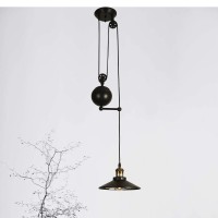 Warehouse Of Tiffany Wra002 Rosmee Matte Black + Gold 1-Light Pendant, 35.43