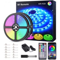 Novostella 40Ft Rgb Smart Led Strip Light Kit, Flexible Color Changing 360 Units Smd 5050 Leds, 24V Tape With 44 Key Remote, Dimmable Led Ribbon For Home Lighting Kitchen Bar,Ul Listed Power Supply