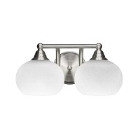 Paramount 2 Light Bath Bar In Brushed Nickel Finish With 7 White Muslin Glass