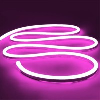 Inextstation Pink Led Strip Lights, 16.4Ft Neon Rope Lights With Power Adapter, 12V Cuttable Led Neon Flex Light, Waterproof Silicone Neon Light Strip For Bedroom Gaming Room Wall Party Decor