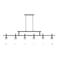 Salinda 6 Light Bar In Matte Black & Brushed Nickel Finish With 2.5 White Muslin Glass