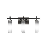 Salinda 3 Light Bath Bar In Matte Black & Brushed Nickel Finish With 2.5 White Muslin Glass