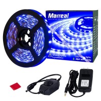 Marreal 12 Volt 20Ft Blue Led Strip Lights Nonwaterproof 360 Leds Blue Led Lights For Bedroom Shops Christmas Halloween