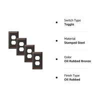 Value 4-Pack Duplex Outlet Wall Plate Decorative Steel, Oil Rubbed Bronze