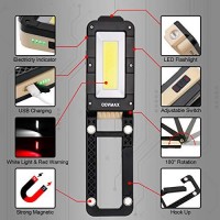 Rechargeable Portable Cob Led Work Light, Multi-Use Flashlight, 180Ͽ