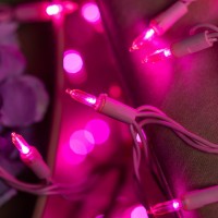 Yuletime Pink Led Christmas Lights With Pink Wire 66 Feet 200 Count Ul Certified Commercial Grade Led Holiday String Light Set